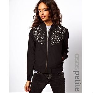 Asos Petite Studded Bomber Jacket